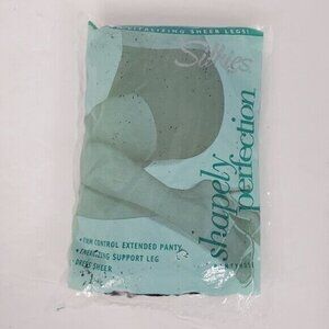 Silkies black sheer firm control extended panty shapewear M New in Bag